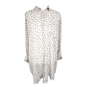 MUNTHE SAKS FIFTH AVENUE THIRD EYE NOVELTY Shirt Dress TUNIC BUTTON FRONT